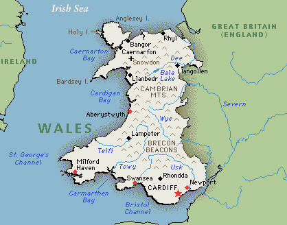 Map of Wales
